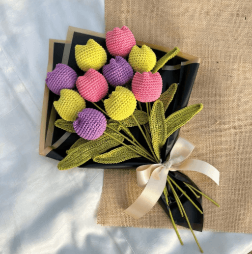 Crafting handmade crochet flowers